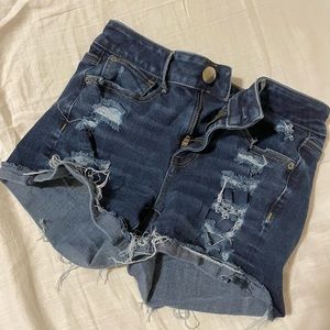 american eagle size 2 hi-rise shortie shorts